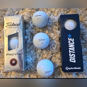 Titleist PRO V1X Golf Balls & TaylorMade Distance+ Golf Balls  - 9 Balls Total